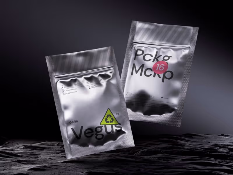 Branding Mockups - Vegus Metallic Package Mockups | High Quality Template
