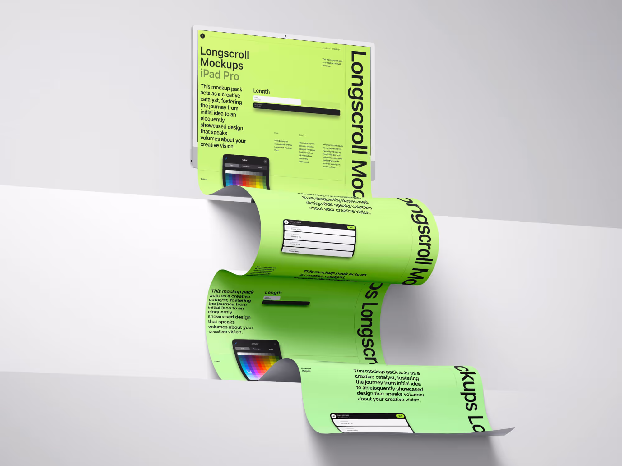 Apple Mockups - iMac 24 inch Longscroll Mockups | Download at ls.graphics