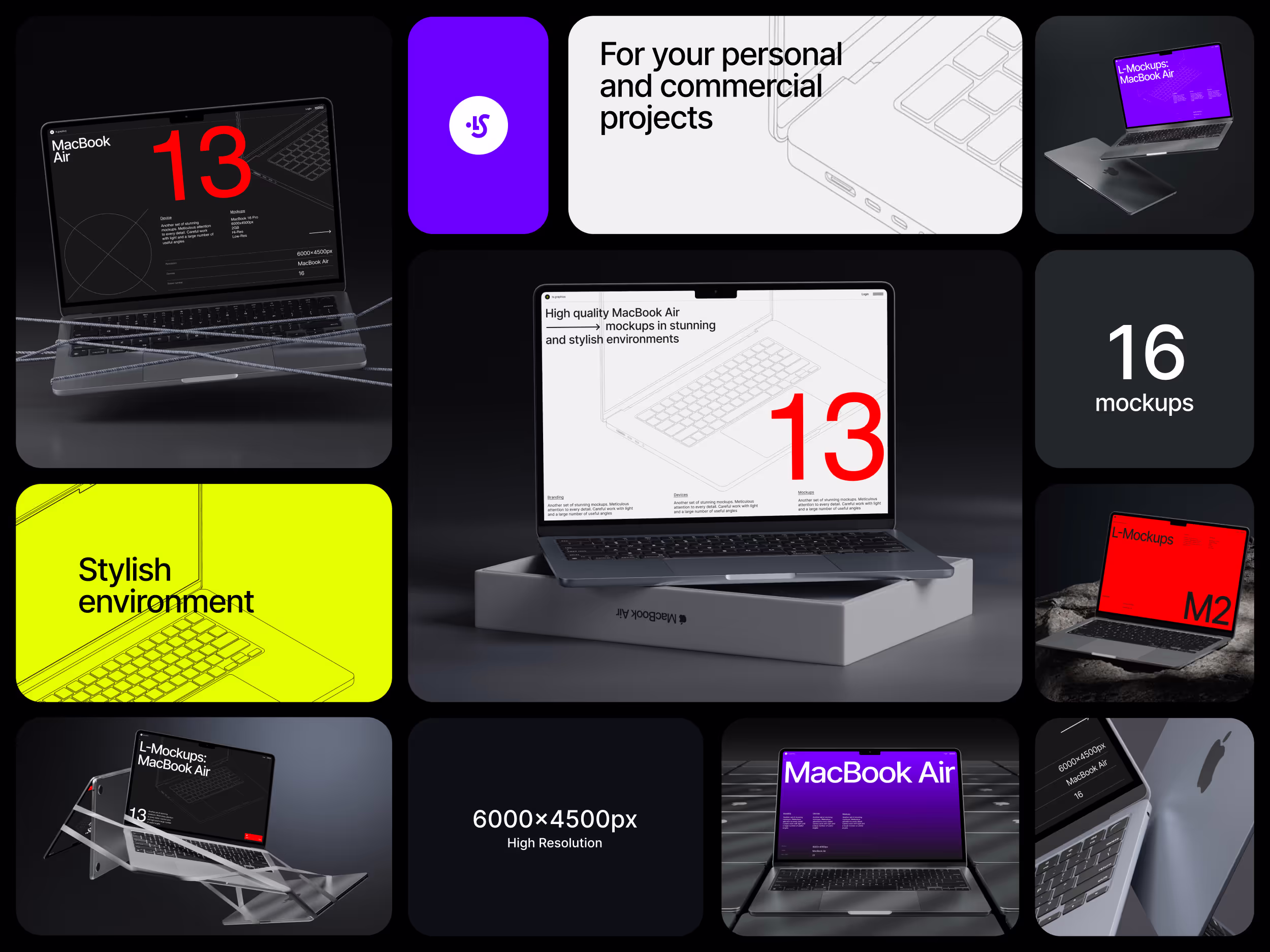 Macos Mockups - L-Mockups MacBook Air | Available on ls.graphics