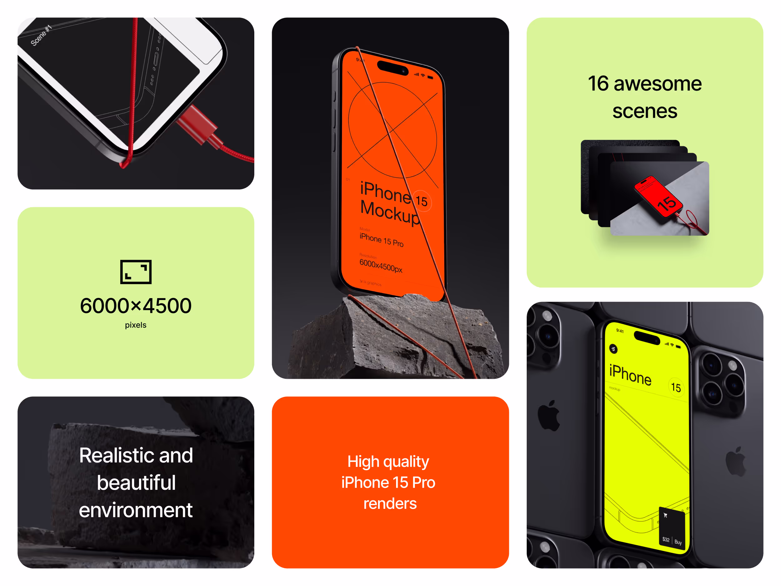 Apple Mockups - J-Mockups iPhone 15 Pro | Available on ls.graphics