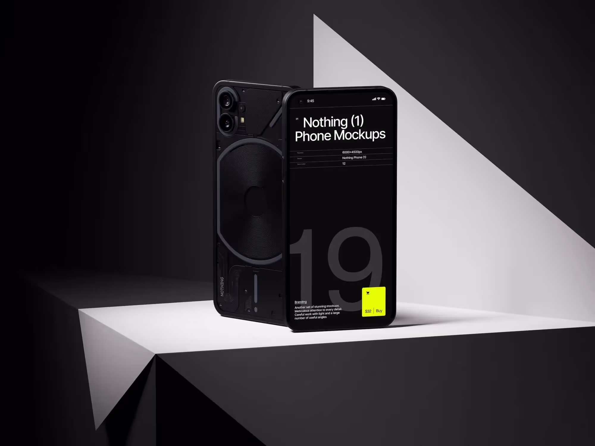 Android Mockups - C-Mockups Nothing Phone 1 | High Quality Template