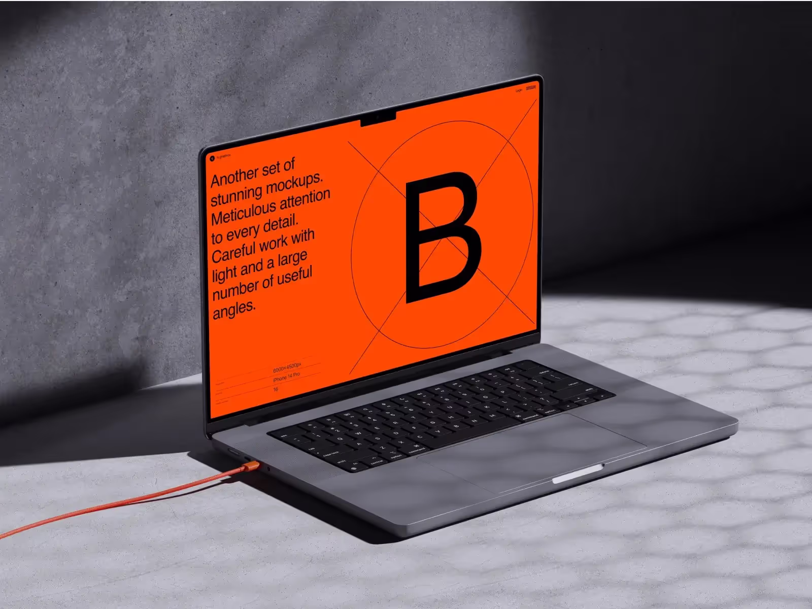 Laptop Mockups - B-Mockups MacBook 16 Pro | Best Commercial Version