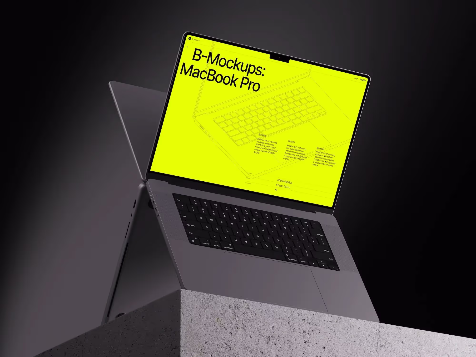 Laptop Mockups - B-Mockups MacBook 16 Pro | Pro Design Resource