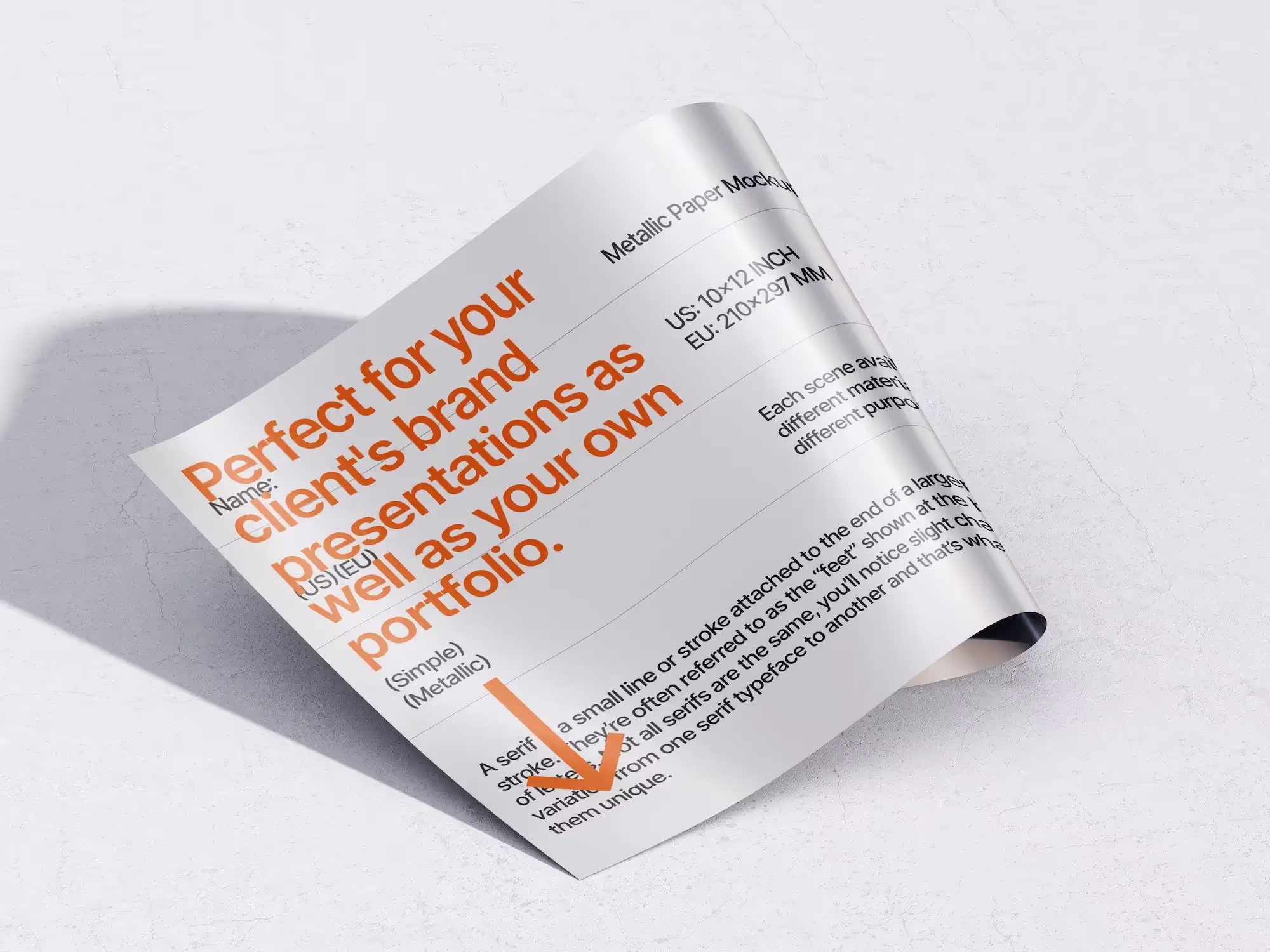 Stationery Mockups - Metallic Paper Mockups | Popular Design Item