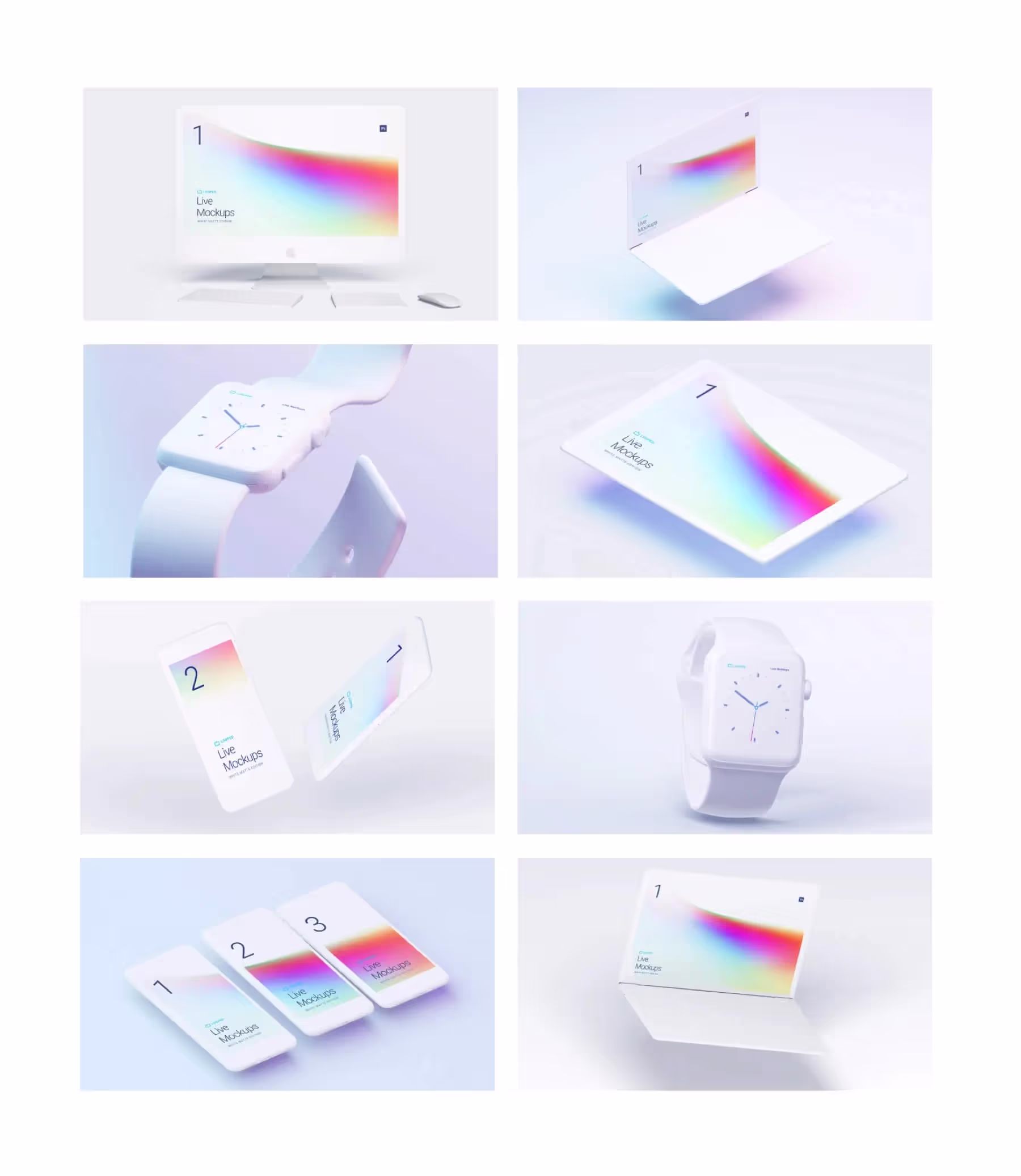 Live Mockups, White Clay | Best Seller Template