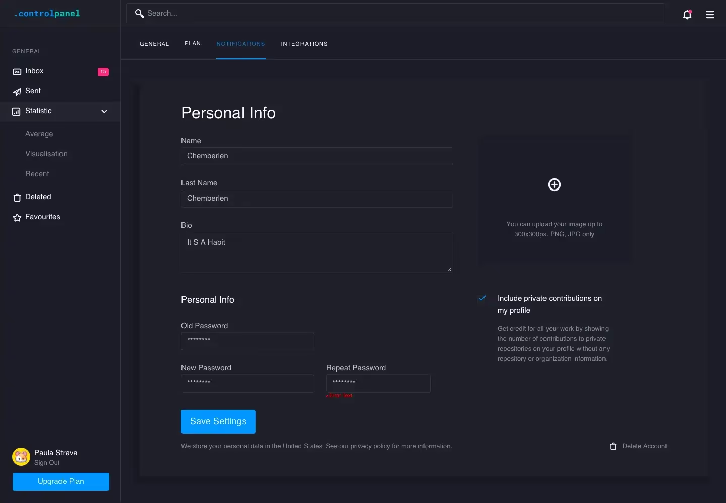 Control Panel | Pro Designer Pack