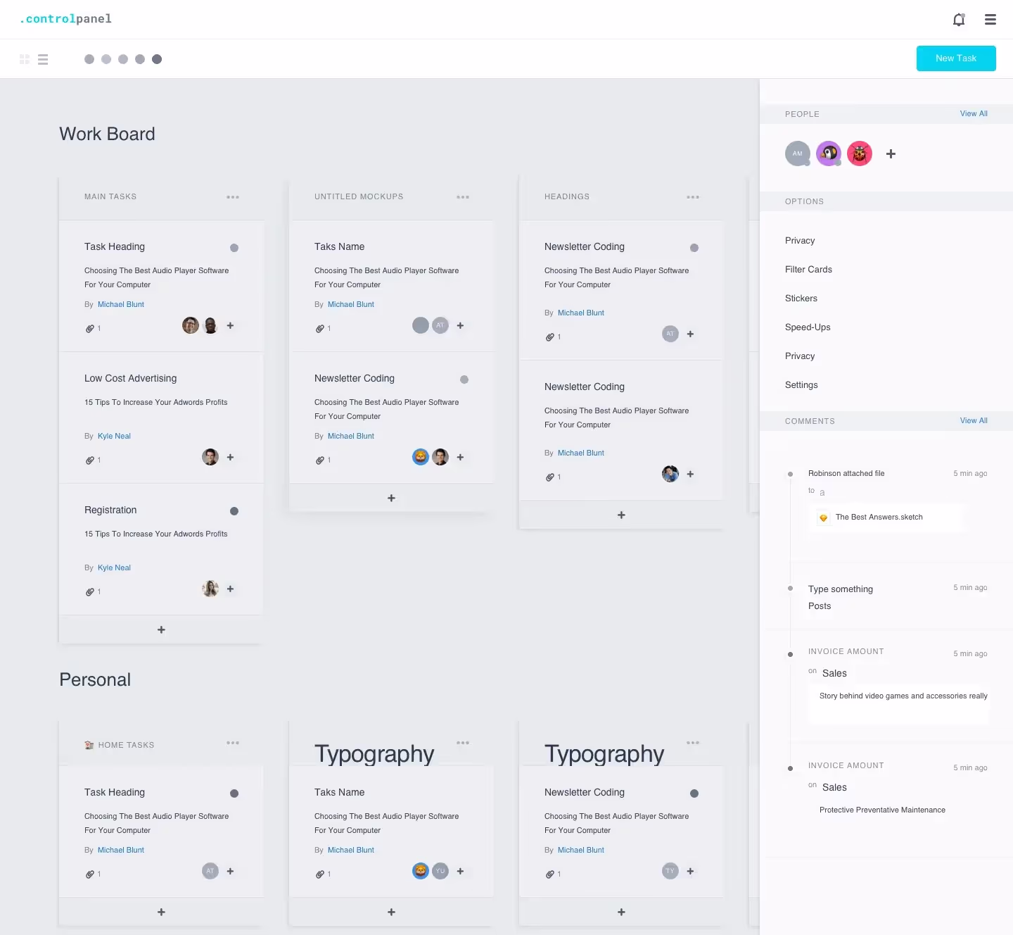 Control Panel | Pro Design Resource