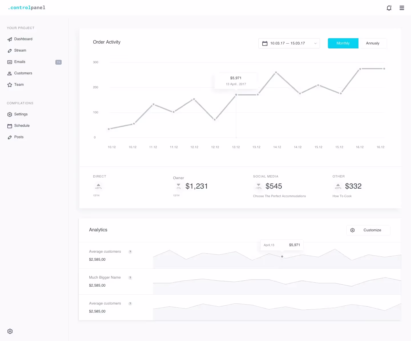 Control Panel | Top Selling Mockup