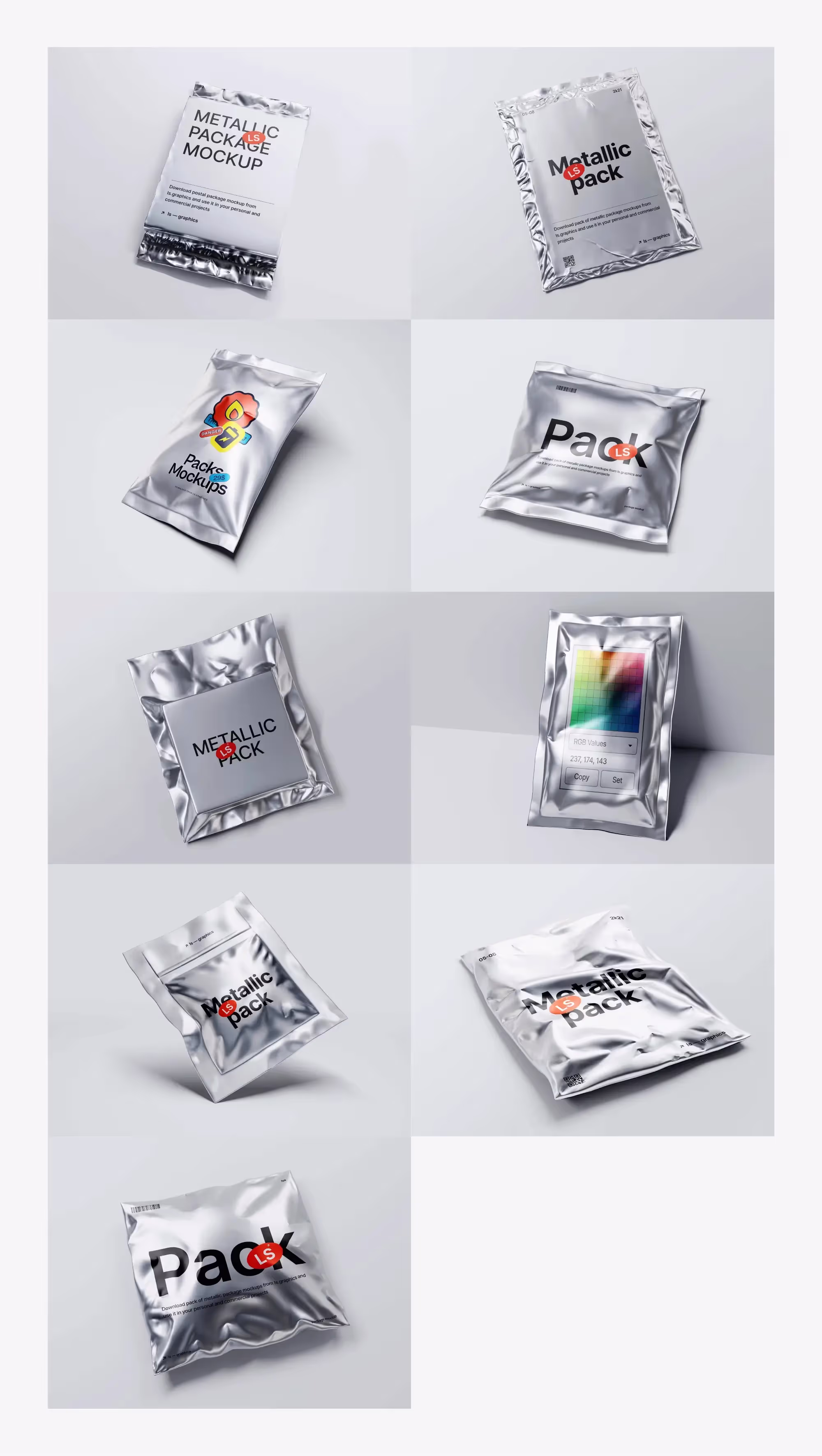 Metallic Packages Mockups | Best Seller Template