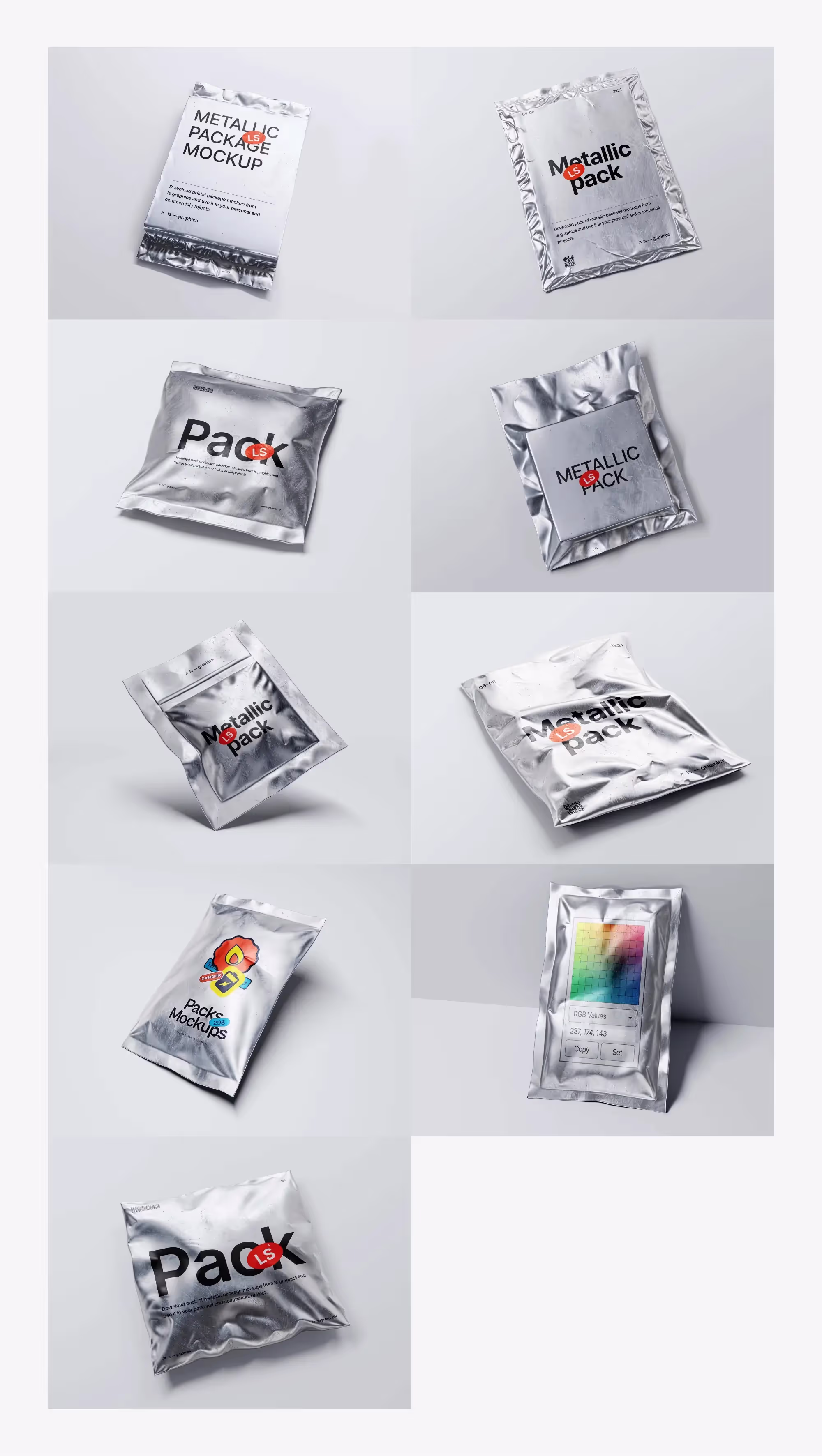 Metallic Packages Mockups | Top Selling Mockup