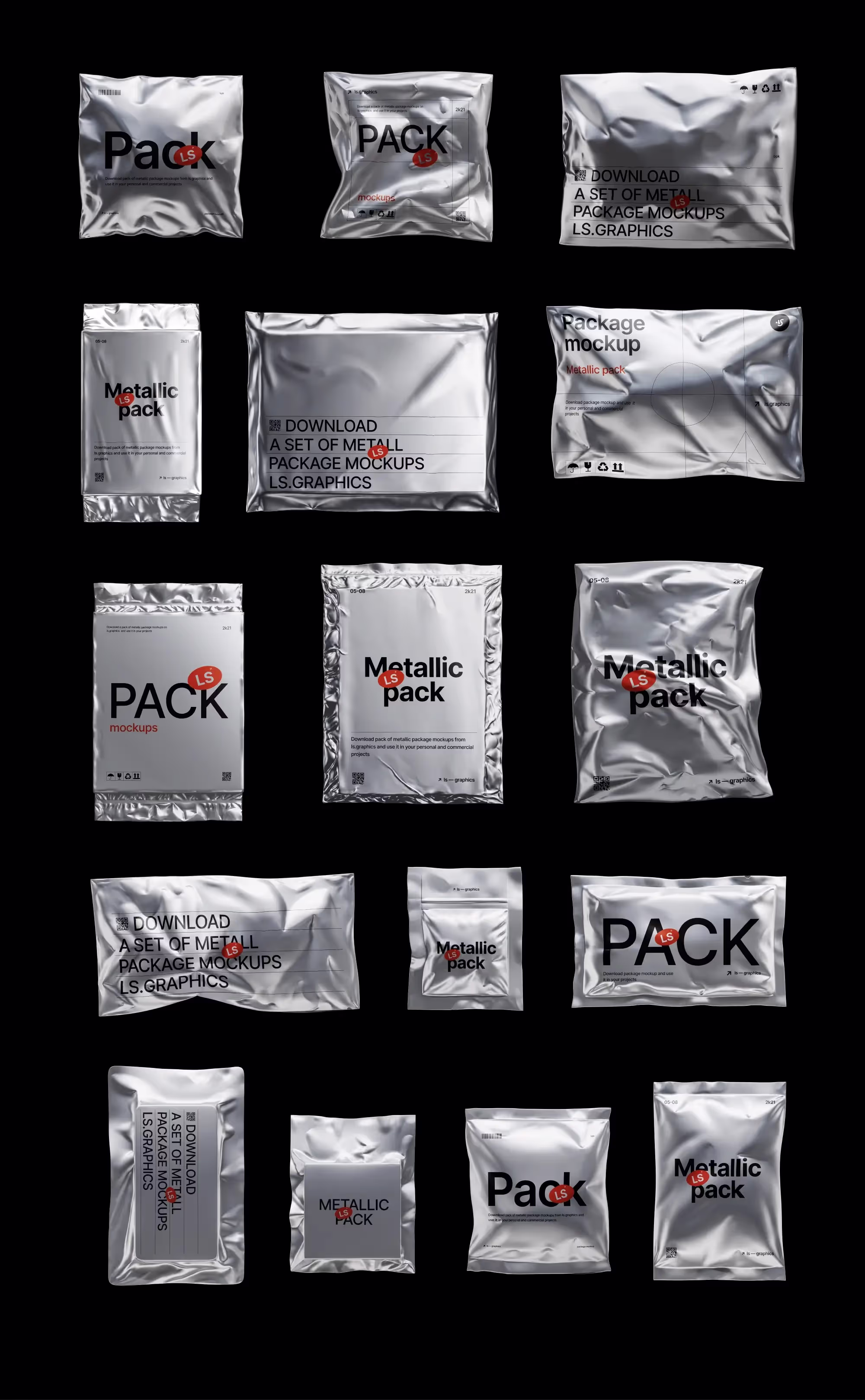Metallic Packages Mockups | Pro Design Resource