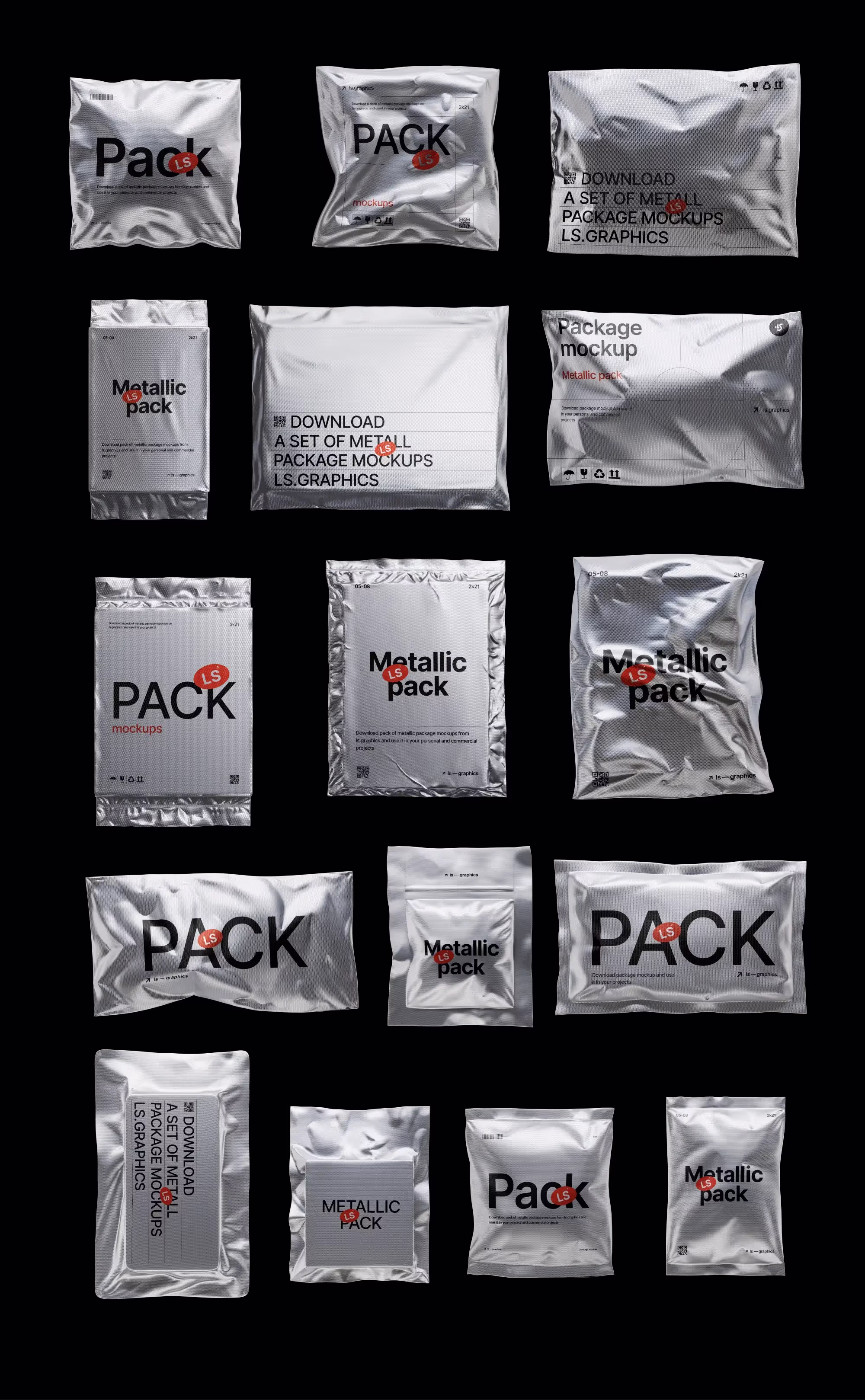 Metallic Packages Mockups | Commercial License Ready