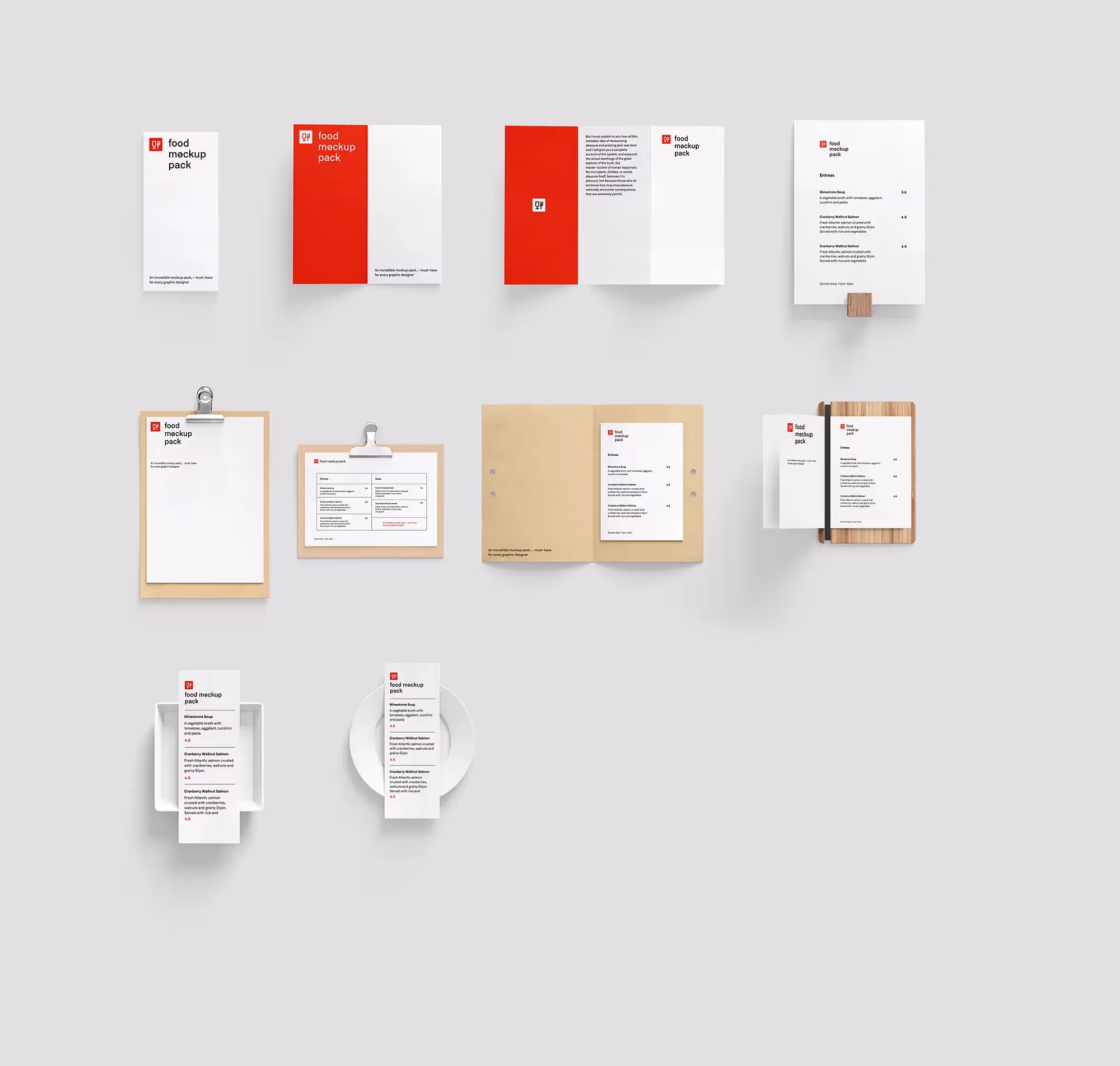 Menu Mockups | Full Resolution File