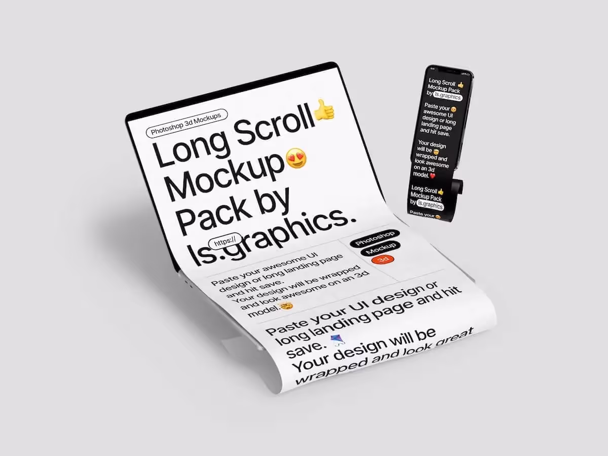 Long Scroll Mockups | Available on ls.graphics