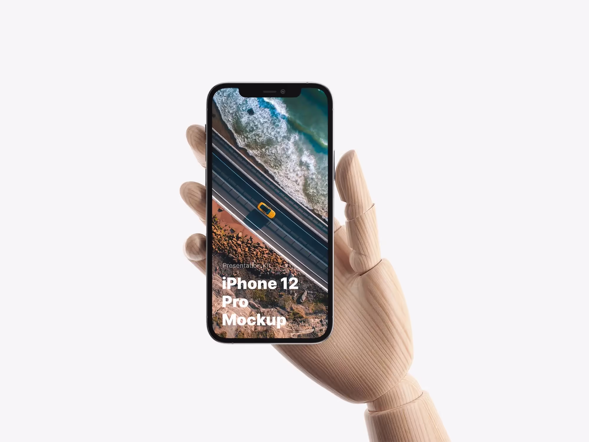 Wooden Hands iPhone 12 Pro Mockups | Top Selling Mockup