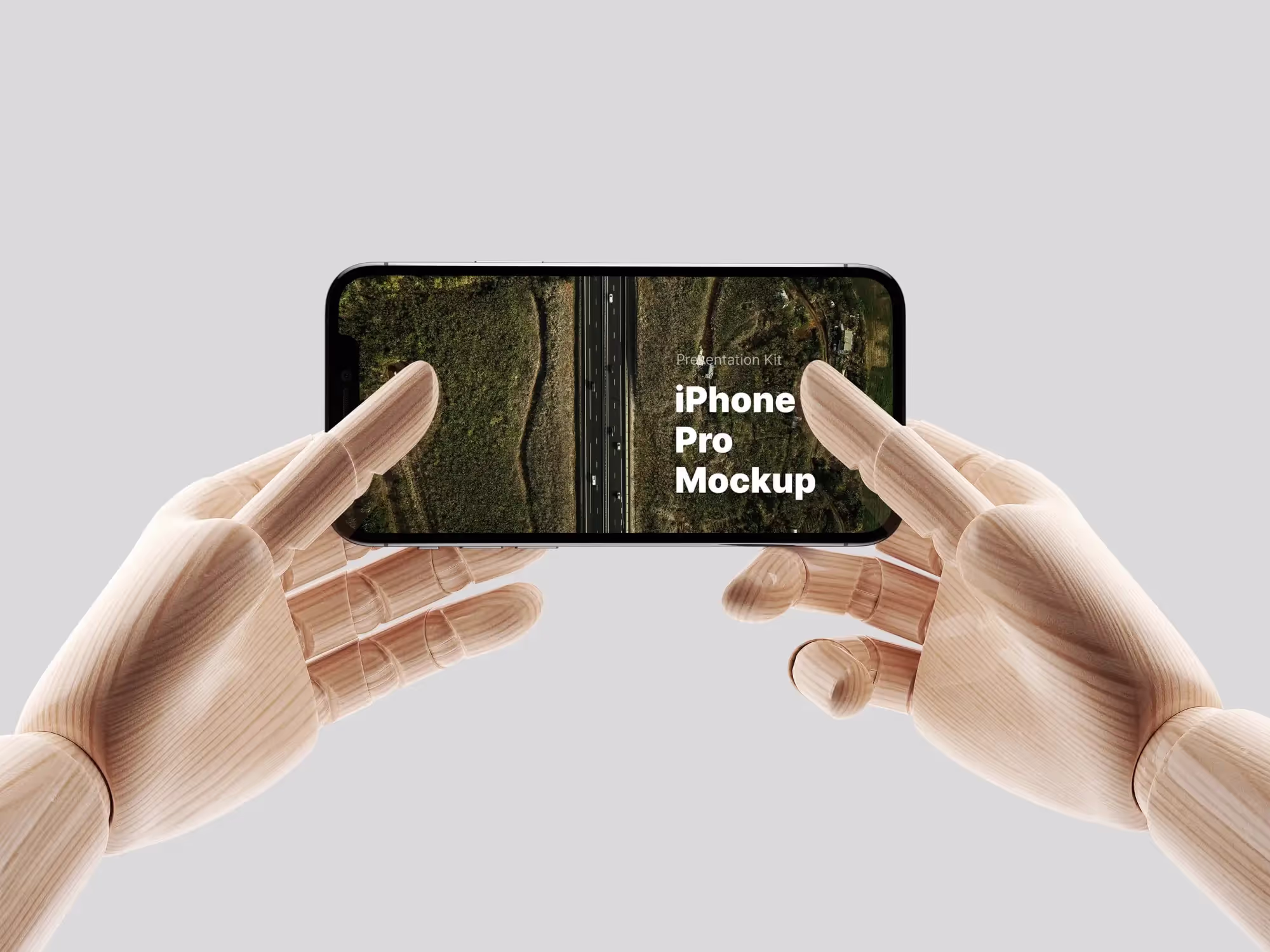Wooden Hands iPhone 12 Pro Mockups | Premium Download Ready