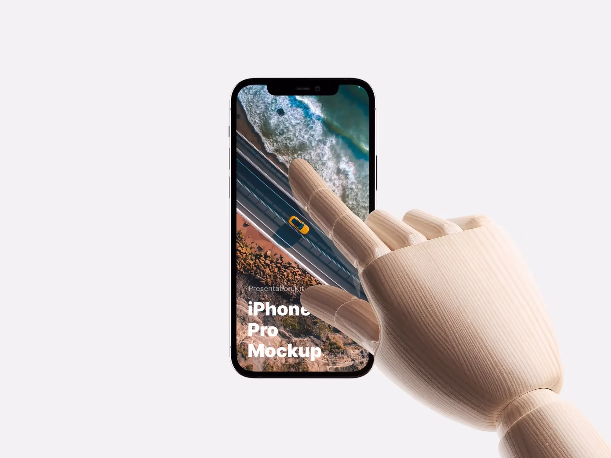 Wooden Hands iPhone 12 Pro Mockups | Top Selling Mockup