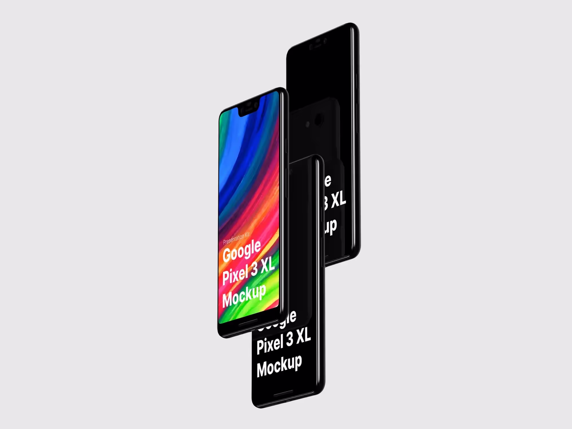 Google Pixel 3, Google Pixel 3 XL Mockups | Available on ls.graphics