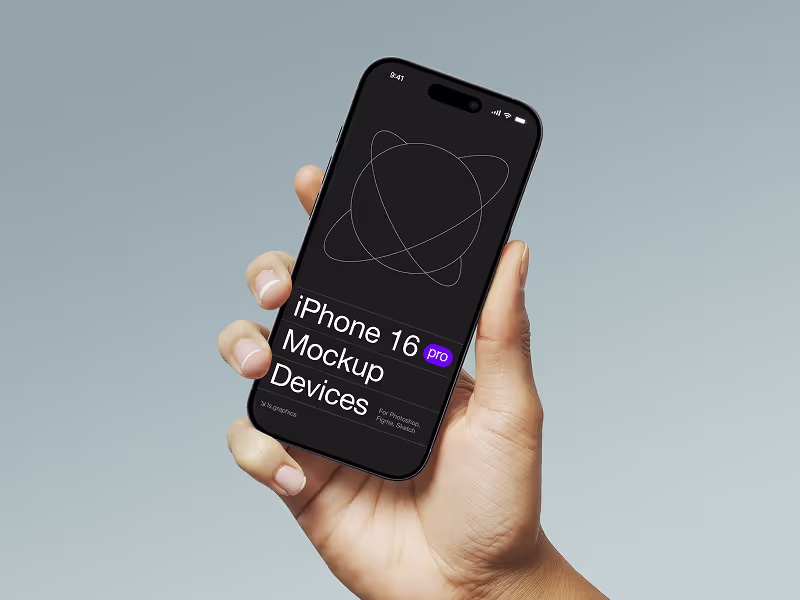 Free Hand Holding iPhone 16 Pro Mockup