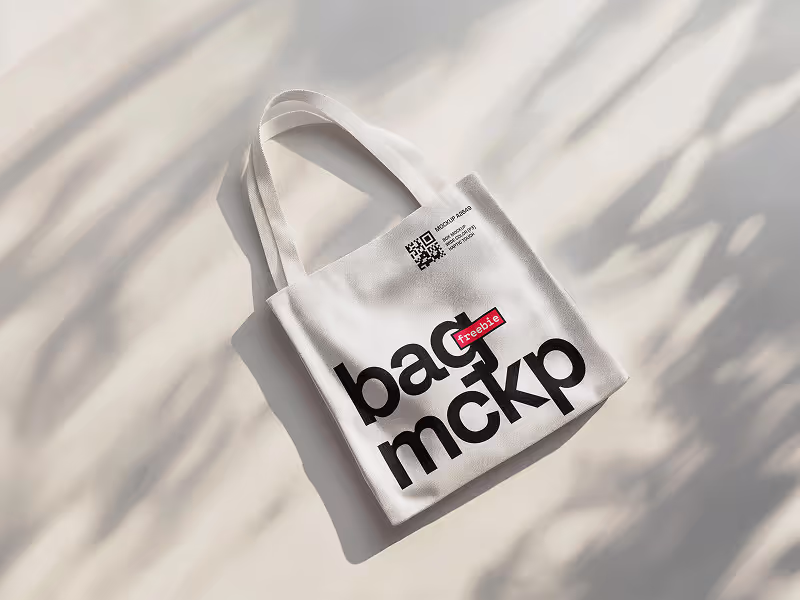 Free Tote Bag Mockup on the Floor