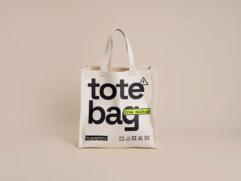 Free Realistic Tote Bag Mockup