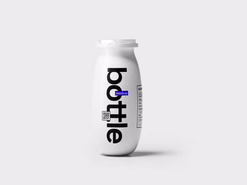 Yougurt Bottle Mockup, Scene 07