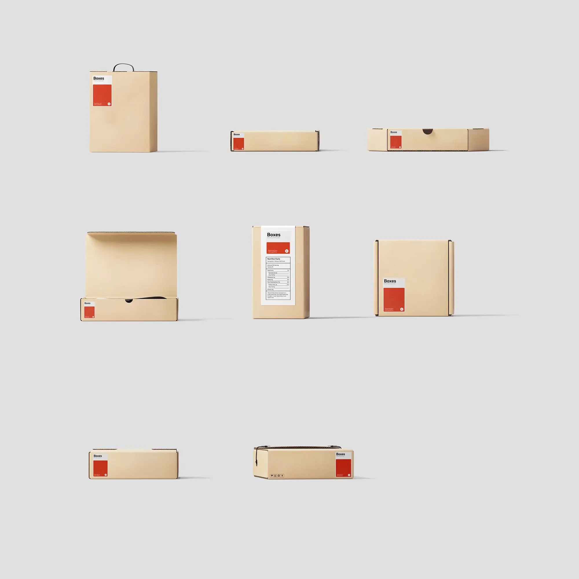 Kraft Box Mockups | Available on ls.graphics