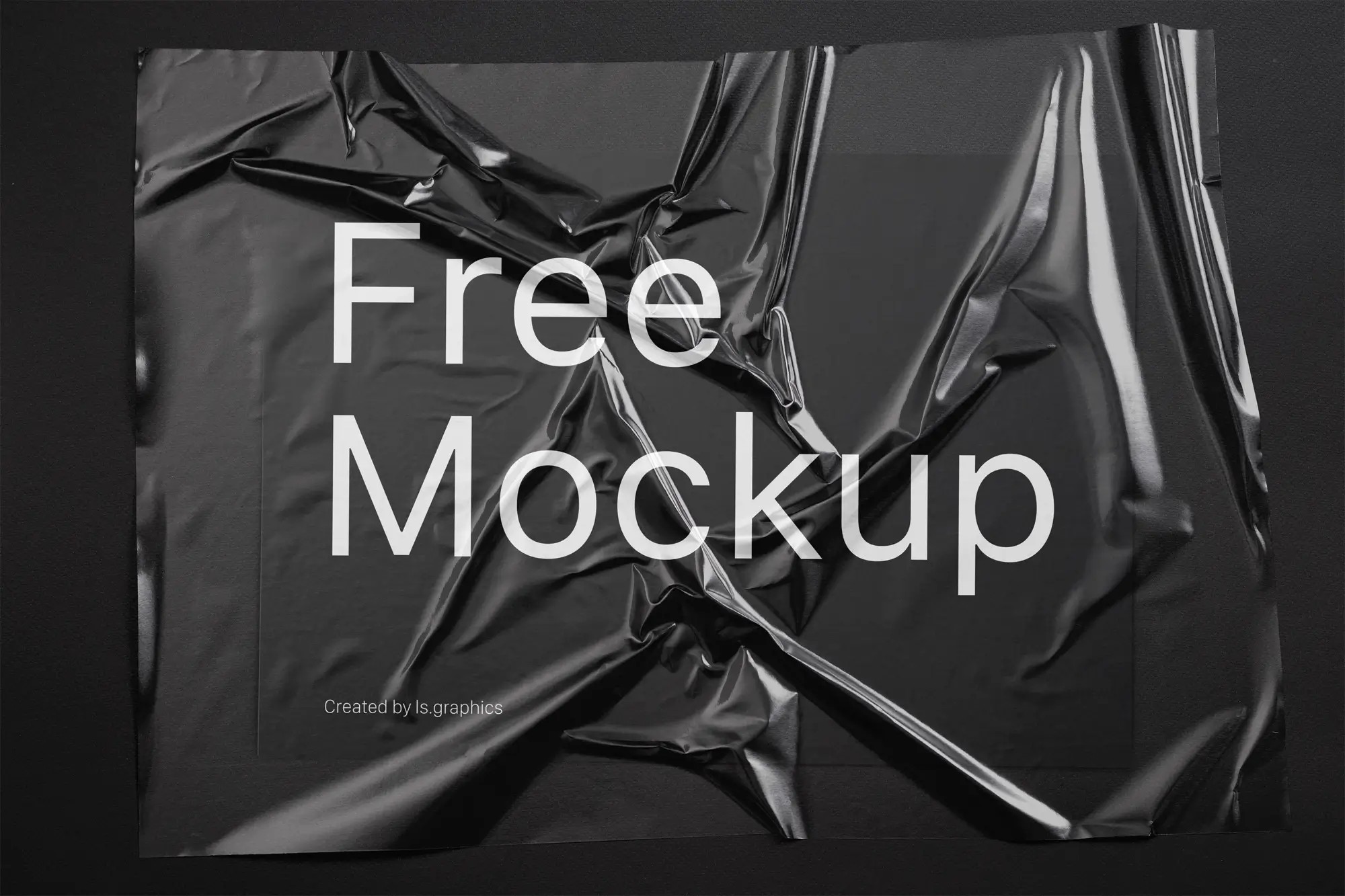 Free Plastic Wrinkled Reflections Mockup | Full Resolution File