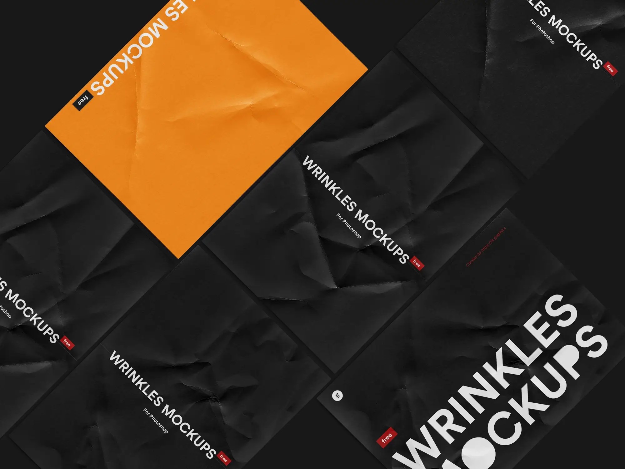 Free Crumpled Paper Mockup | Download at ls.graphics