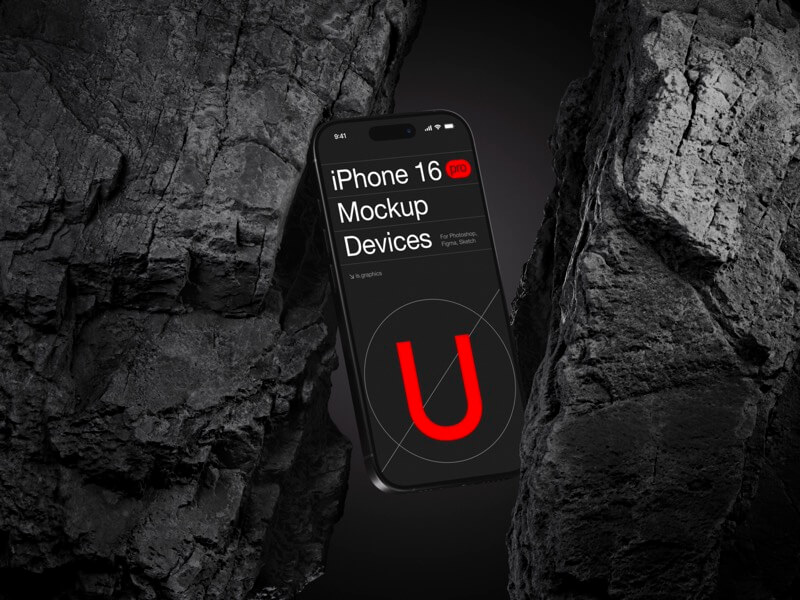U-Mockups: iPhone 16 Pro, Scene 02