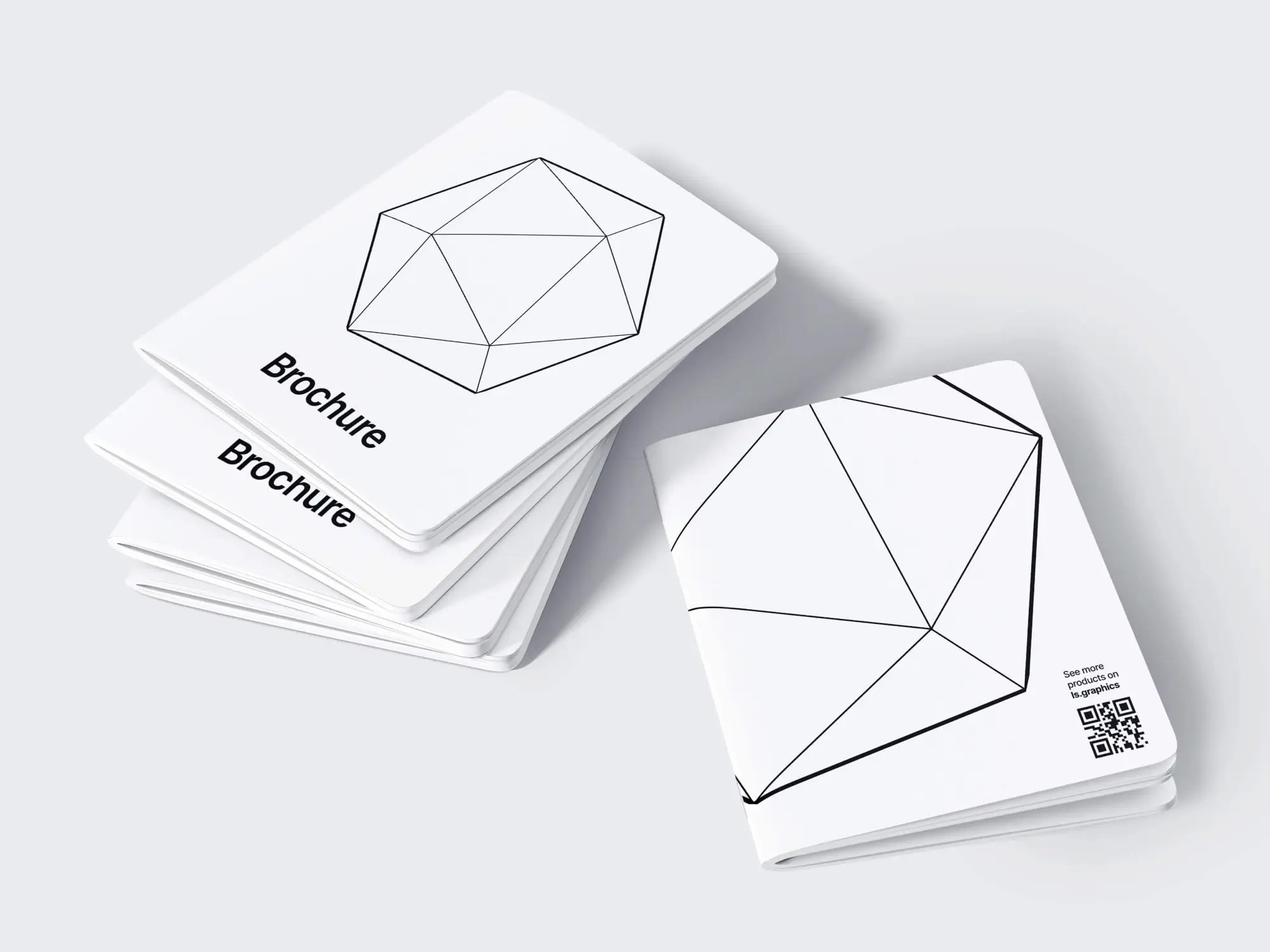 Rounded Corners Brochures Mockup Scene | Commercial License Ready