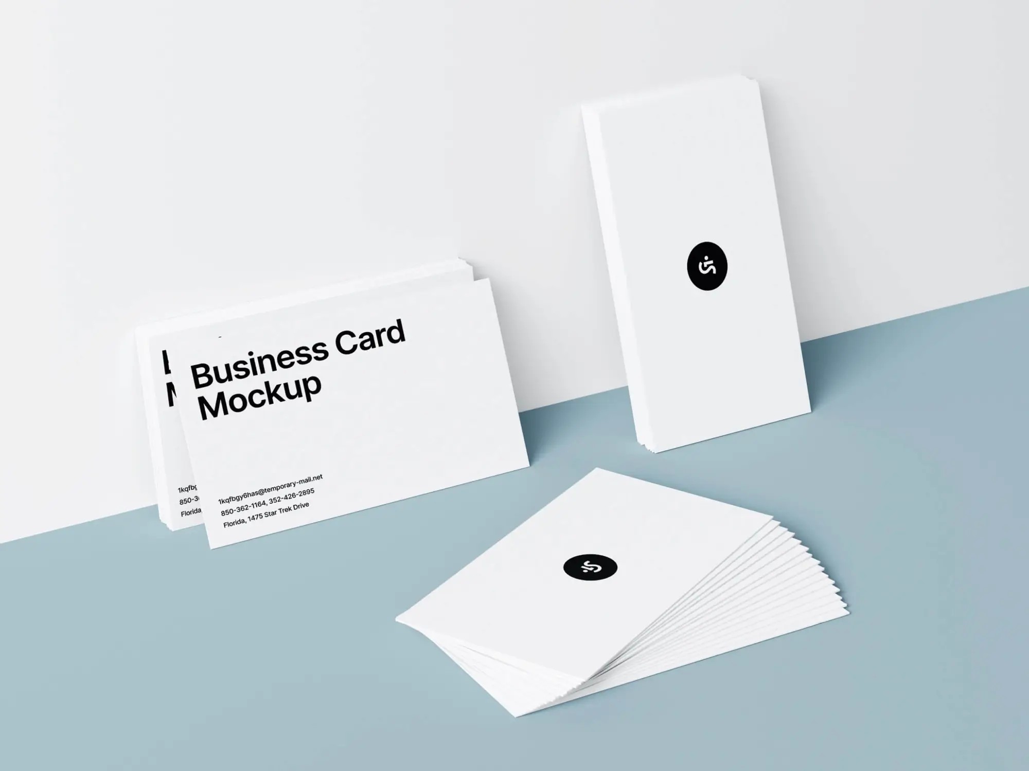 Free Photorealistic Business Cards Mockups Scene | Available on ls.graphics