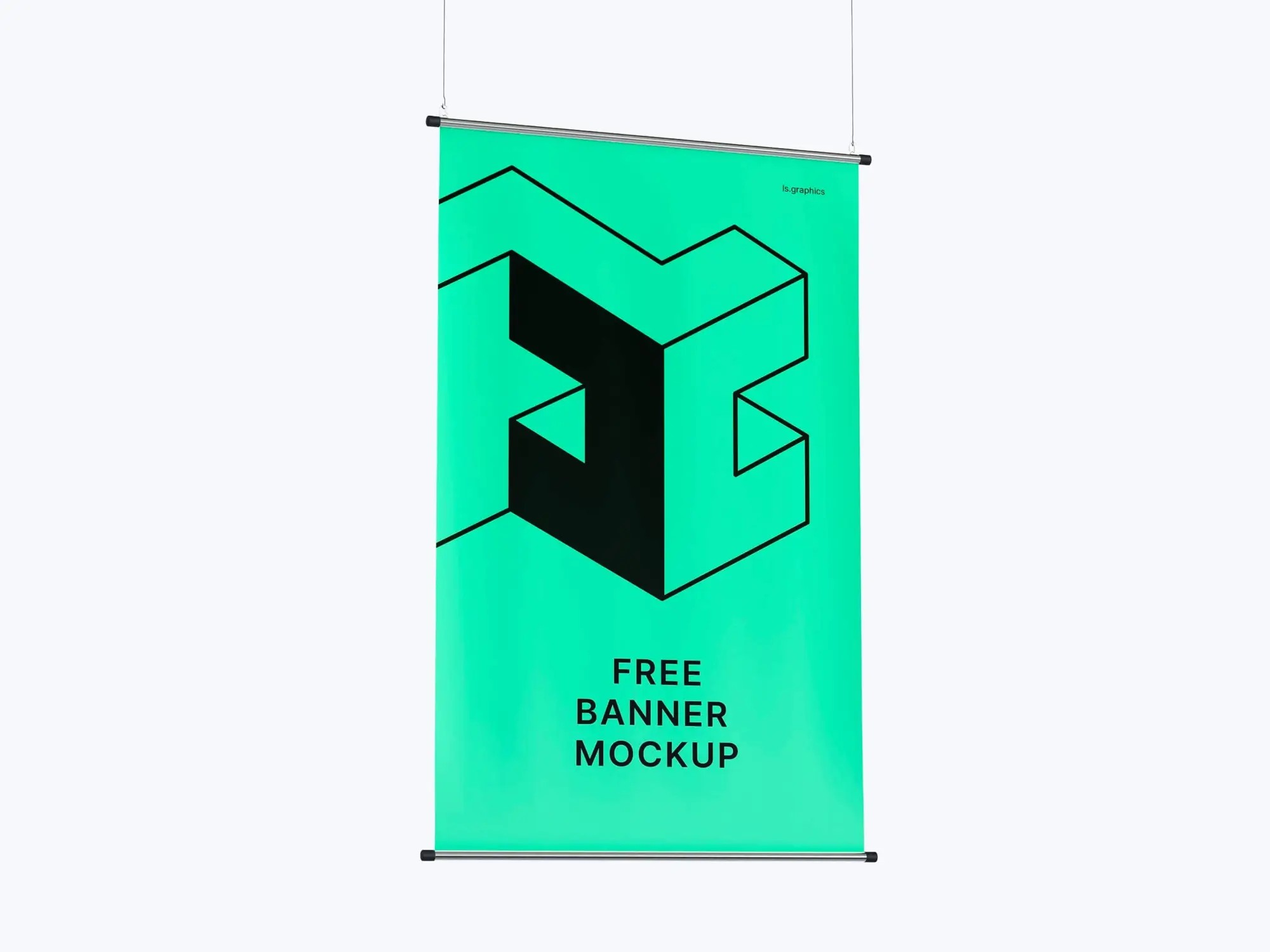 Free Modern Hanging Banner PSD Mockup | Best Seller Template