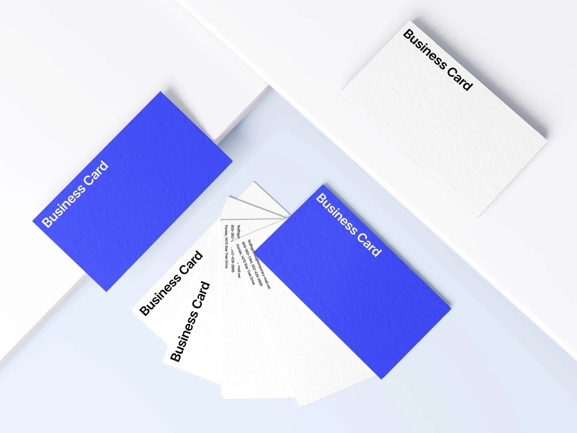 Free Top View Business Cards Mockup | Commercial License Ready