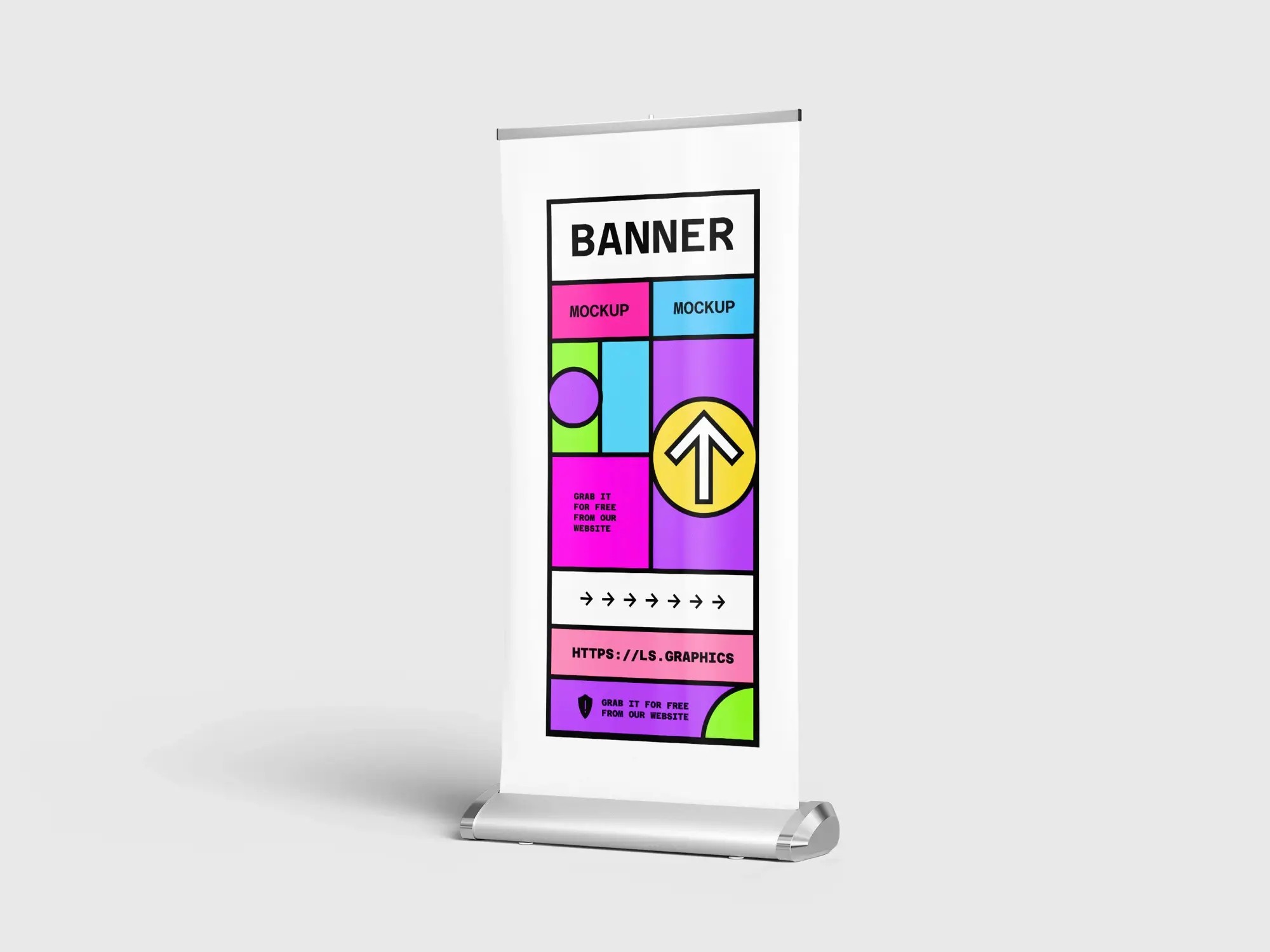 Free Roll-up Standing Banner Mockup | Full Resolution File