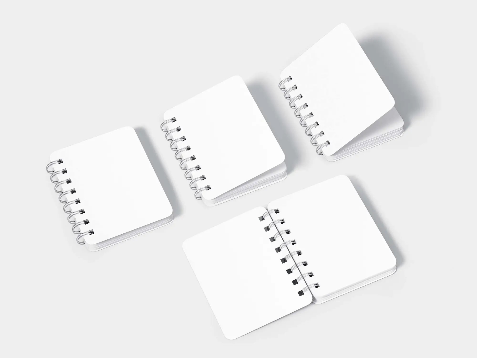 Free Spiral Hardcover Notepads Mockup | Commercial License Ready