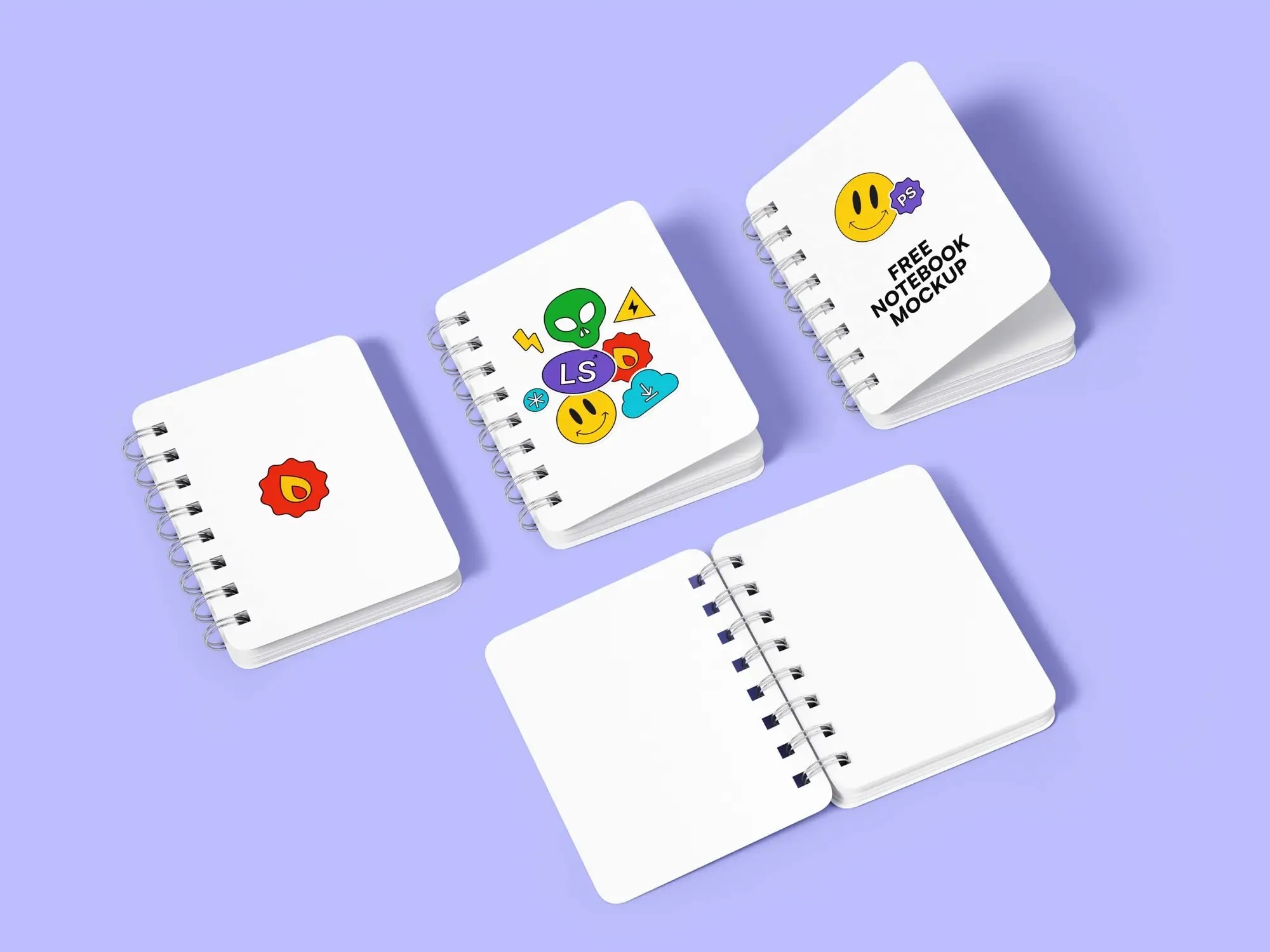 Free Spiral Hardcover Notepads Mockup | Commercial License Ready