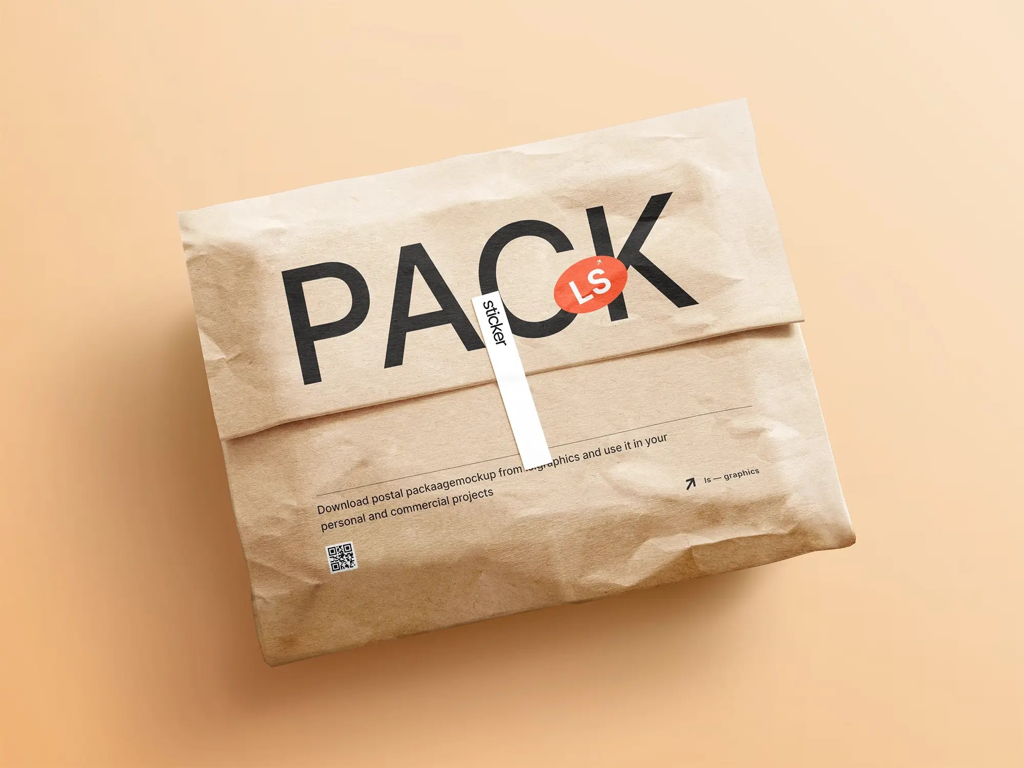 Free Kraft Paper Postal Package | High Quality Asset