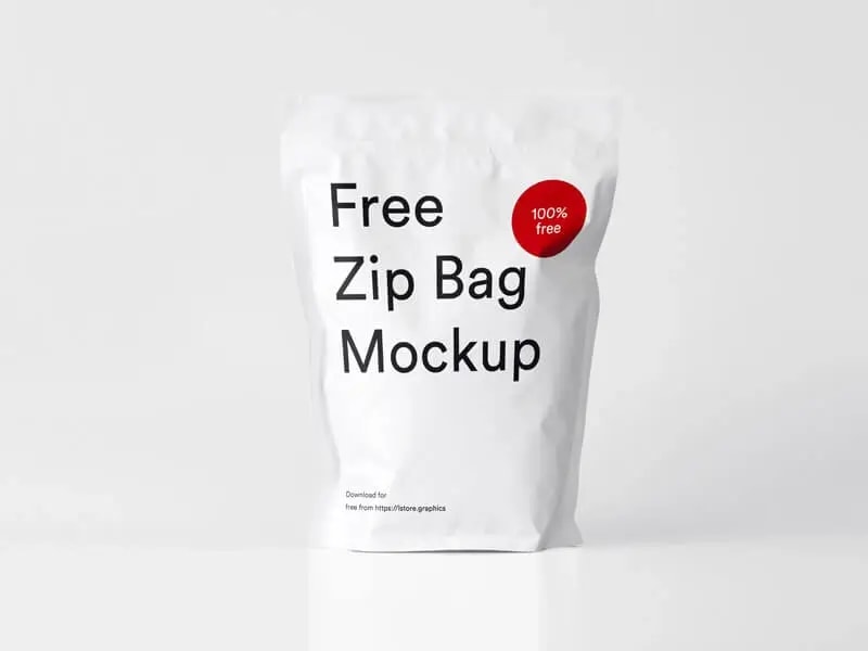 Free Zip Bag Mockup