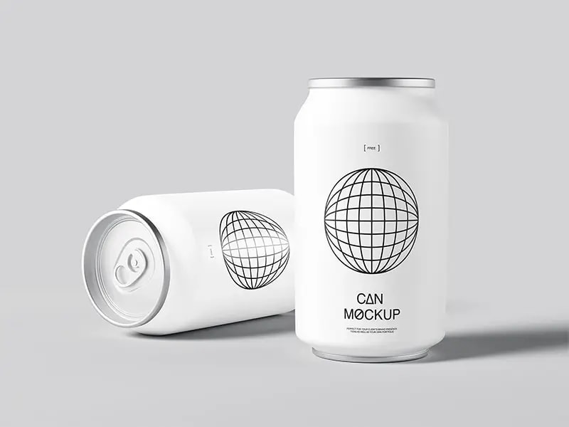 Free 2 Cans Highest Quality Mockup