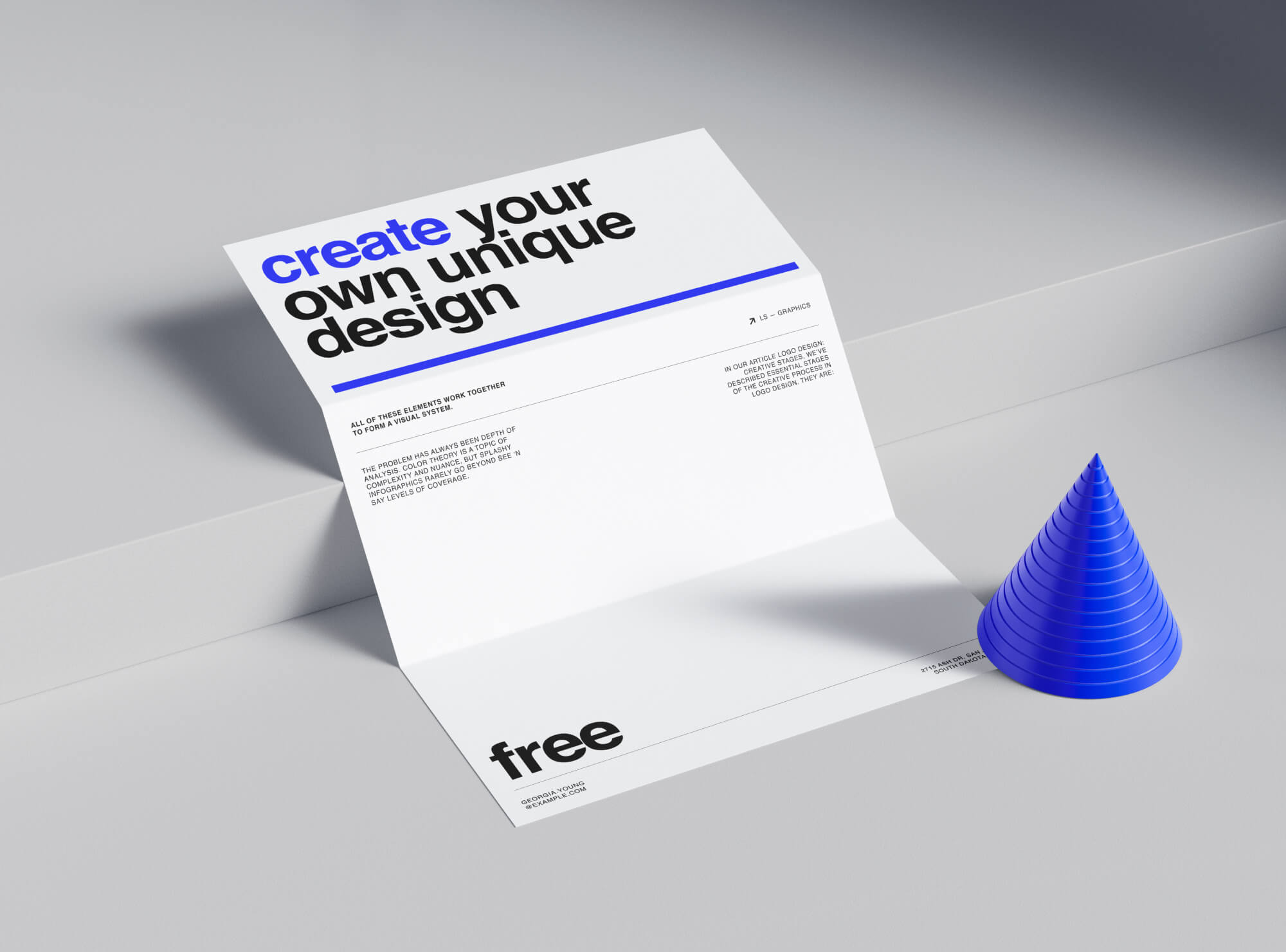 Free Realistic Folded Paper Mockup | Full Resolution File