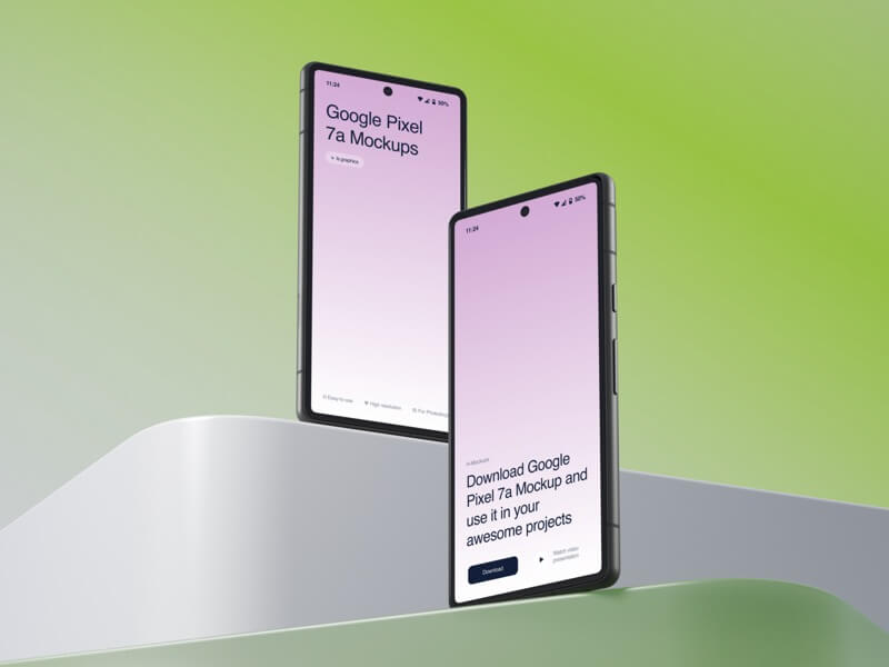 H-Mockups: Google Pixel 7a, 12