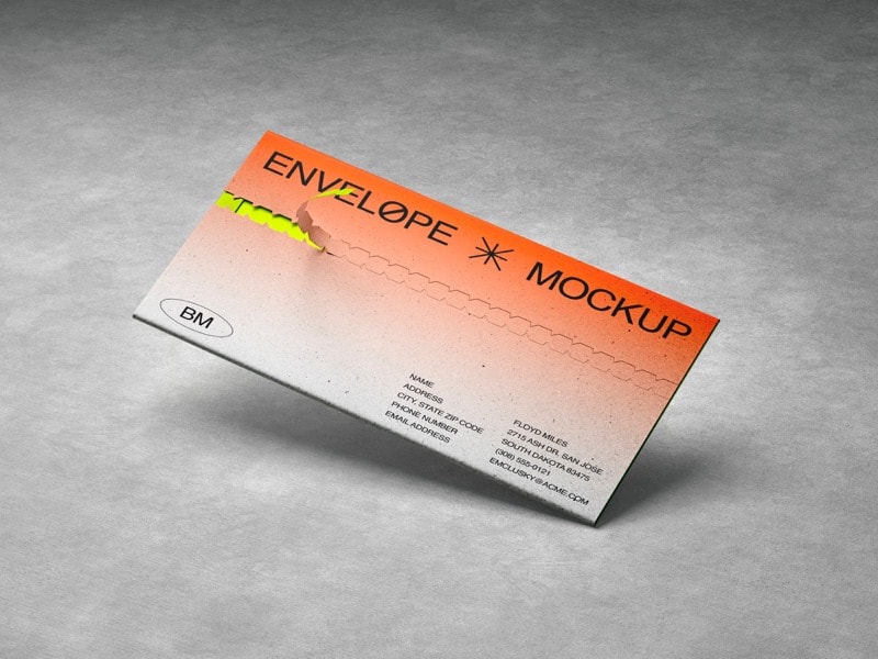 Kander, Realistic Envelope Mockup with Perforation, US 06