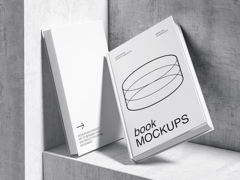 Qubus, Elegant Book Mockups in Minimalistic Environment, EU, 12