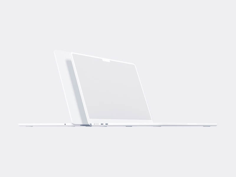 MacBook Air (M2) Clay Mockups, 13