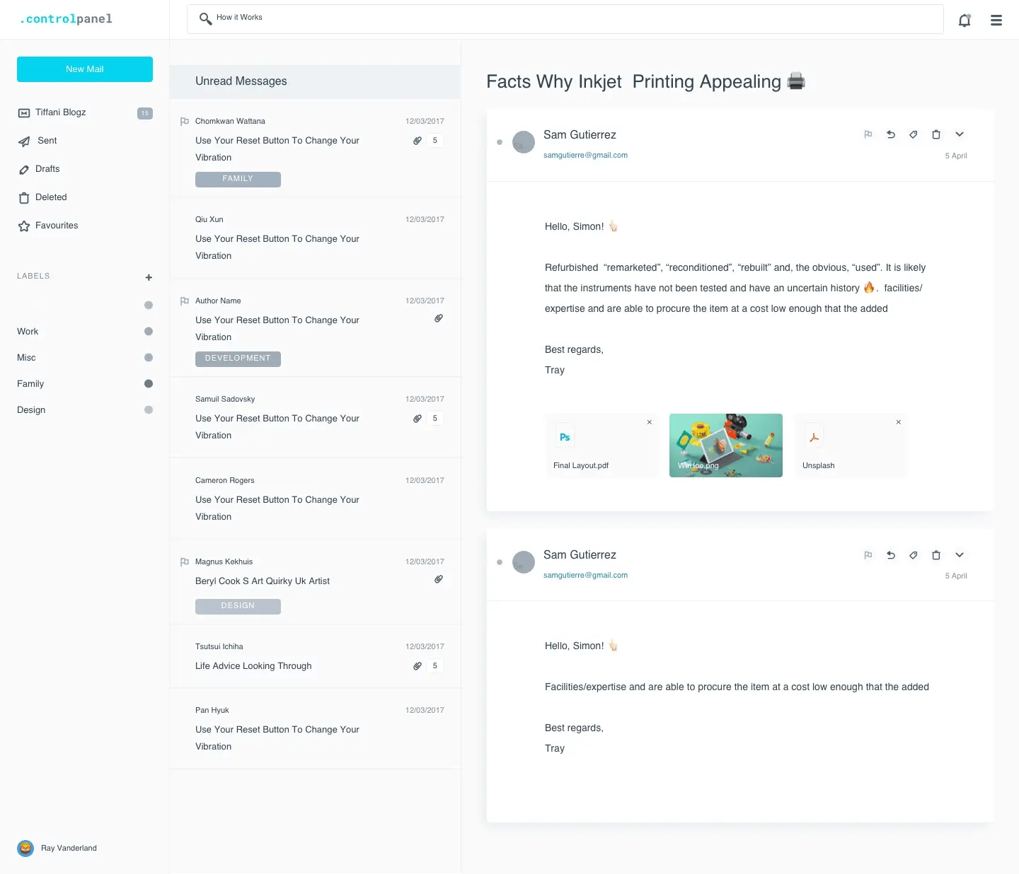 Control Panel | Pro Design Resource