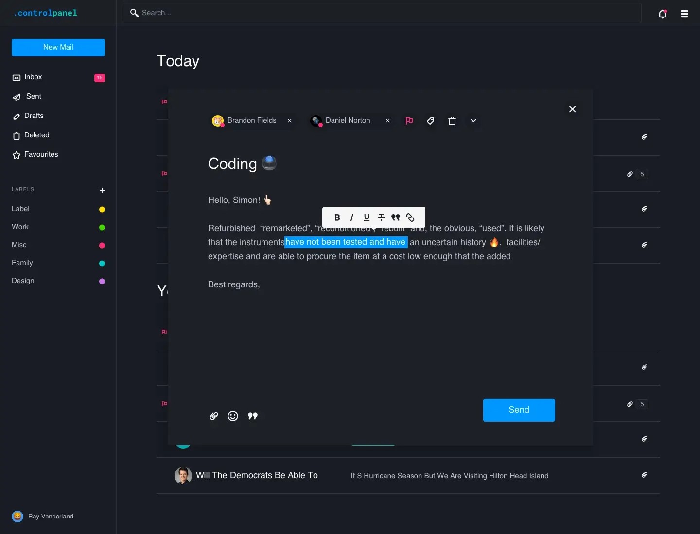 Control Panel | Top Selling Mockup