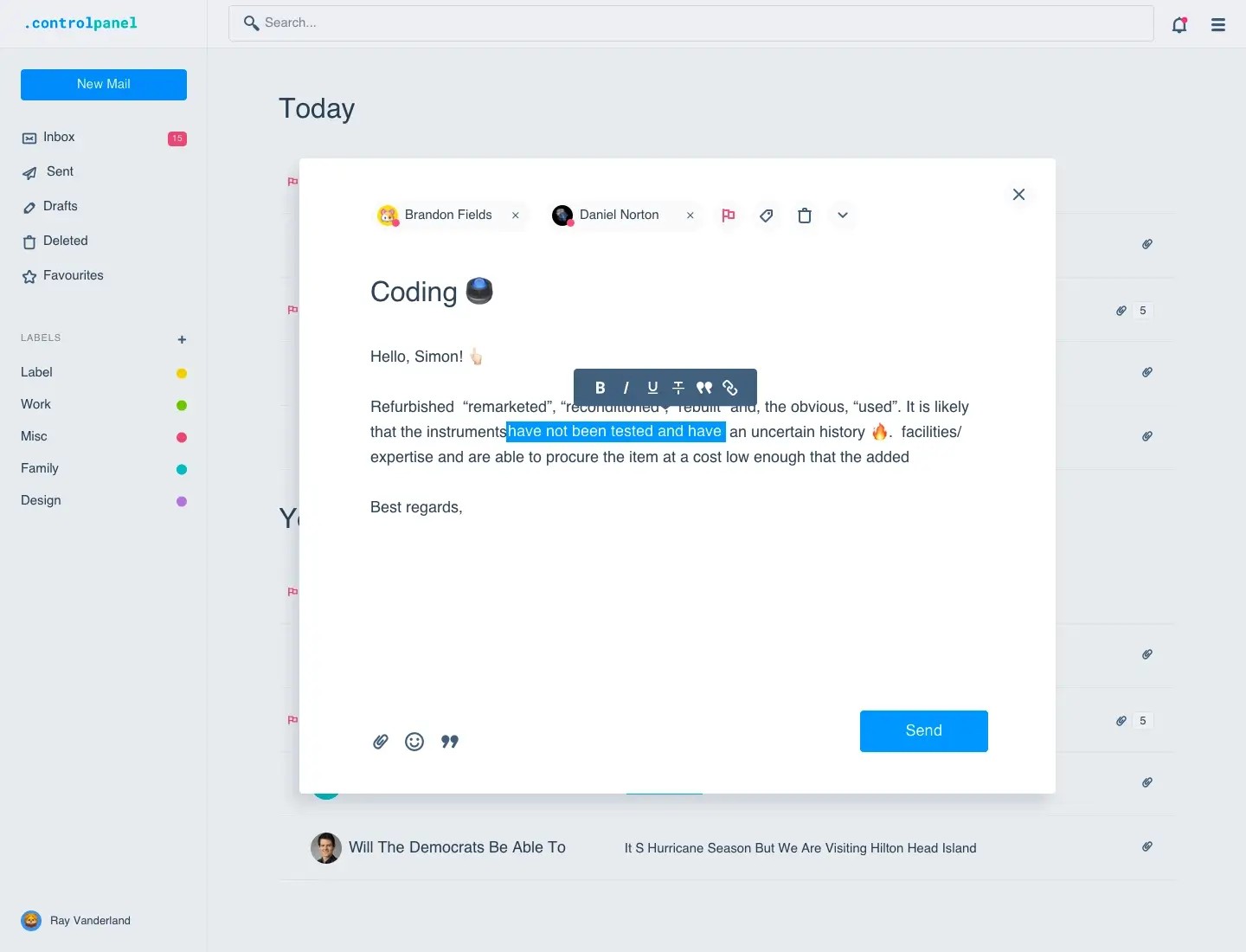 Control Panel | Pro Designer Pack