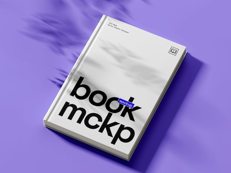 Free Book with Aesthetic Shadows Mockup