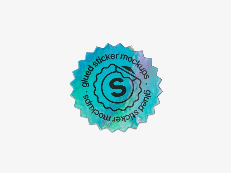 Holographic Sticker Mockup, Scene 08